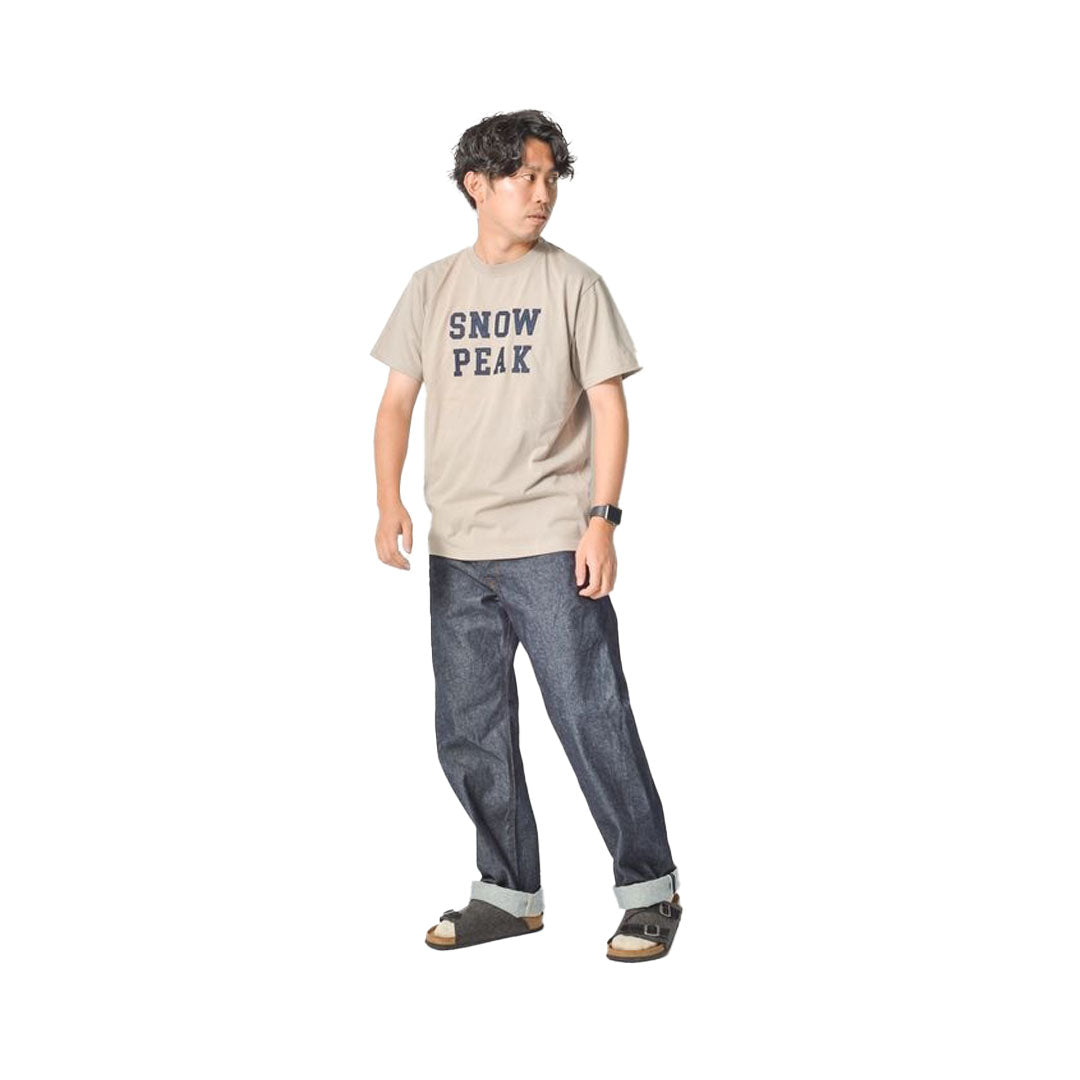 SNOW PEAK Snow Peak Felt Logo T Shirt Beige