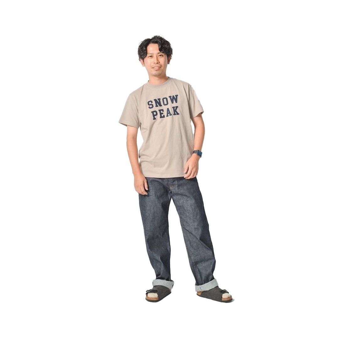SNOW PEAK Snow Peak Felt Logo T Shirt Beige