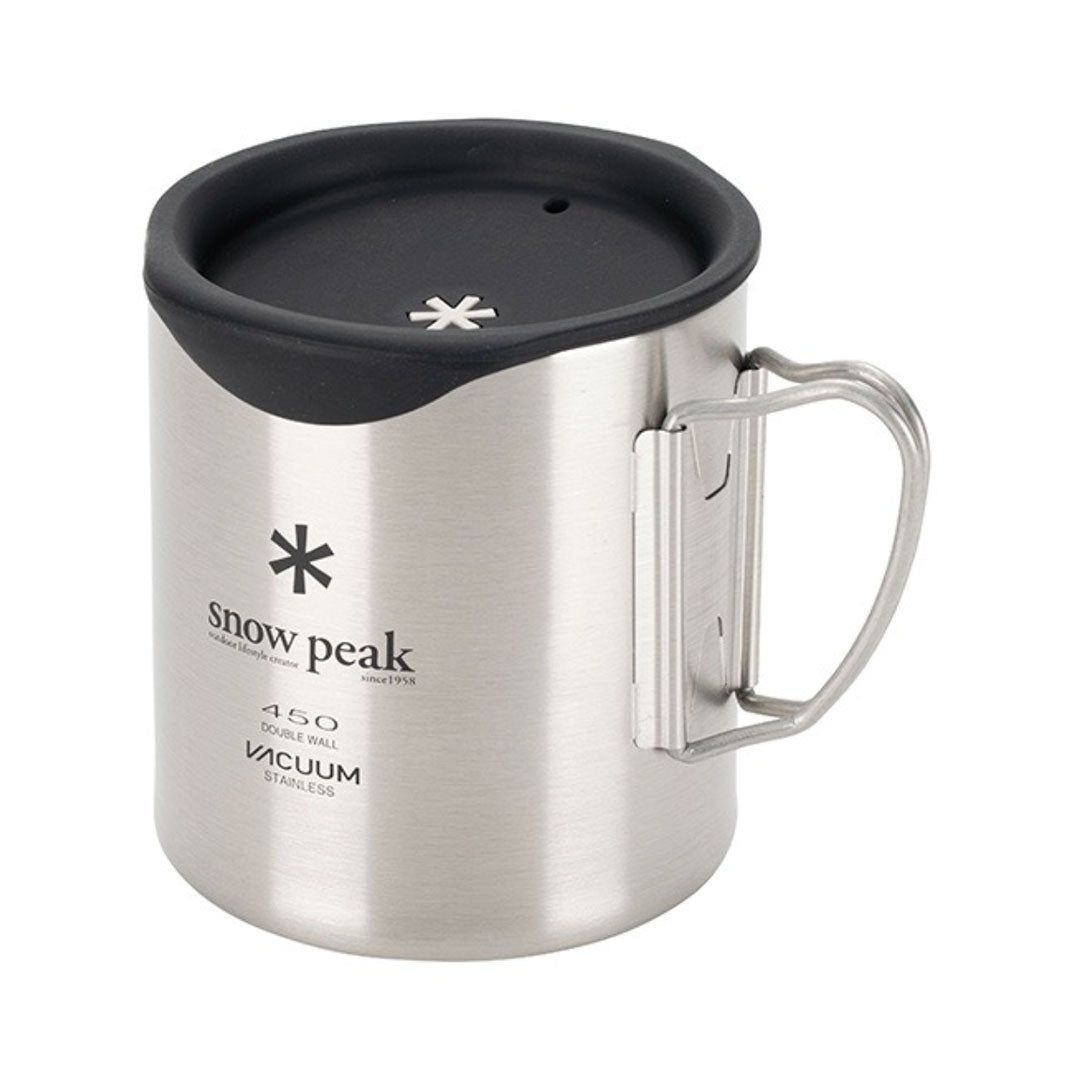 SNOW PEAK DOUBLE MUG 450ML SILICONE LID
