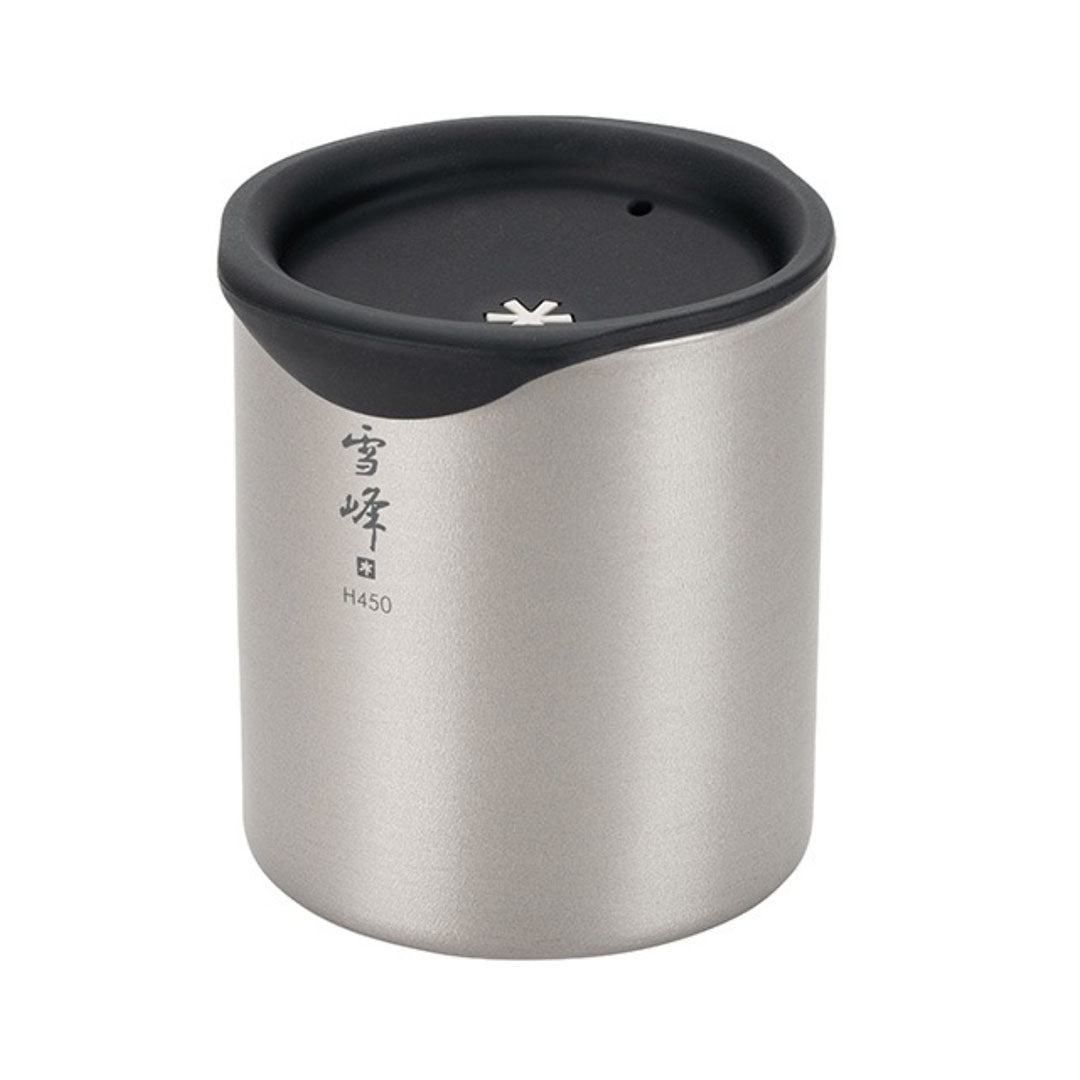 SNOW PEAK DOUBLE MUG 450ML SILICONE LID
