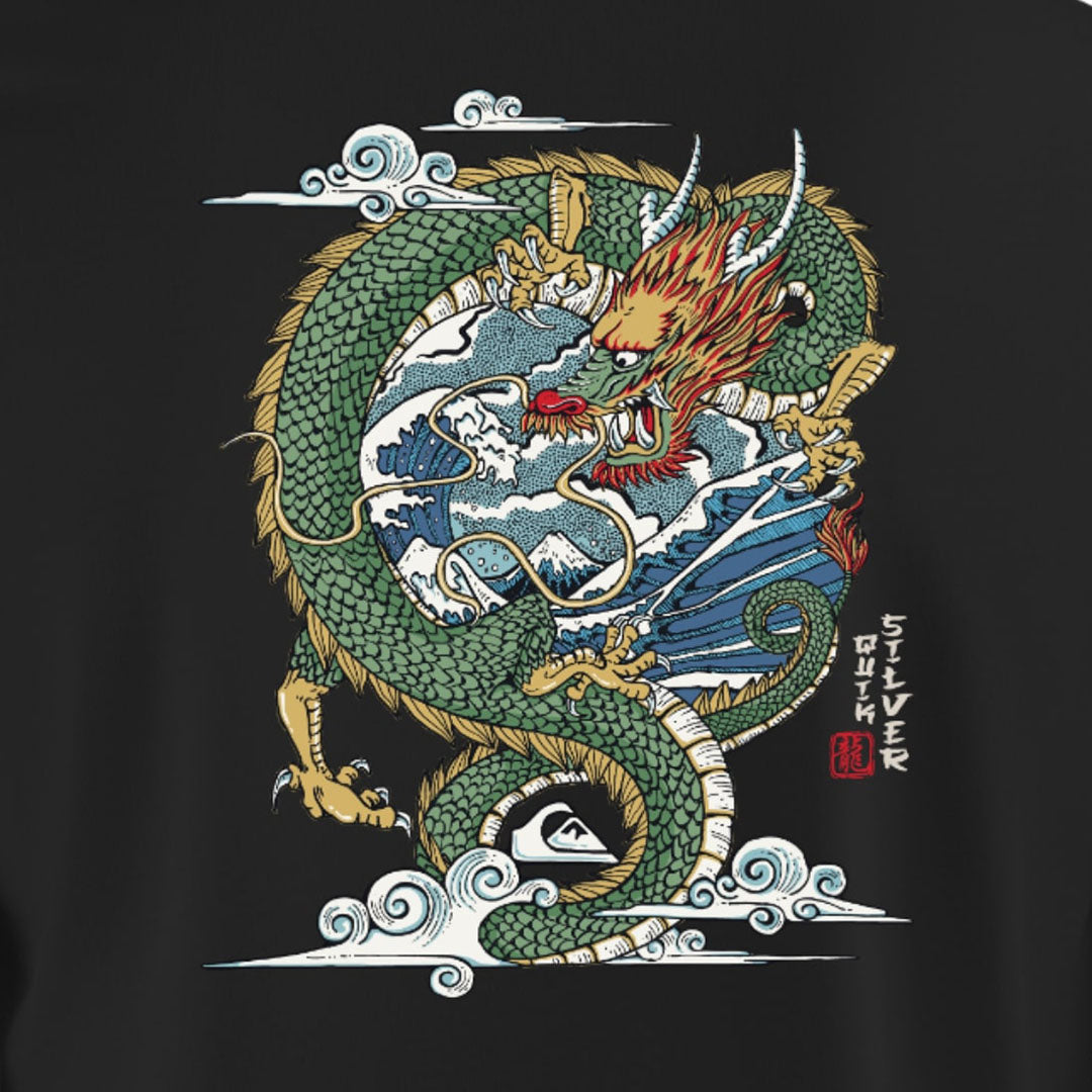 QUIKSILVER Dragon And Wave Men's Tshirt Regular Fit