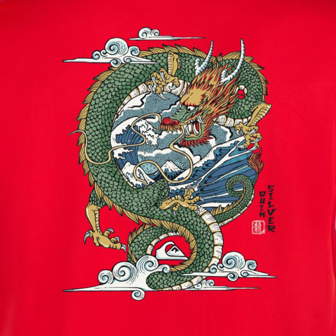 QUIKSILVER Dragon And Wave Men's Tshirt Regular Fit