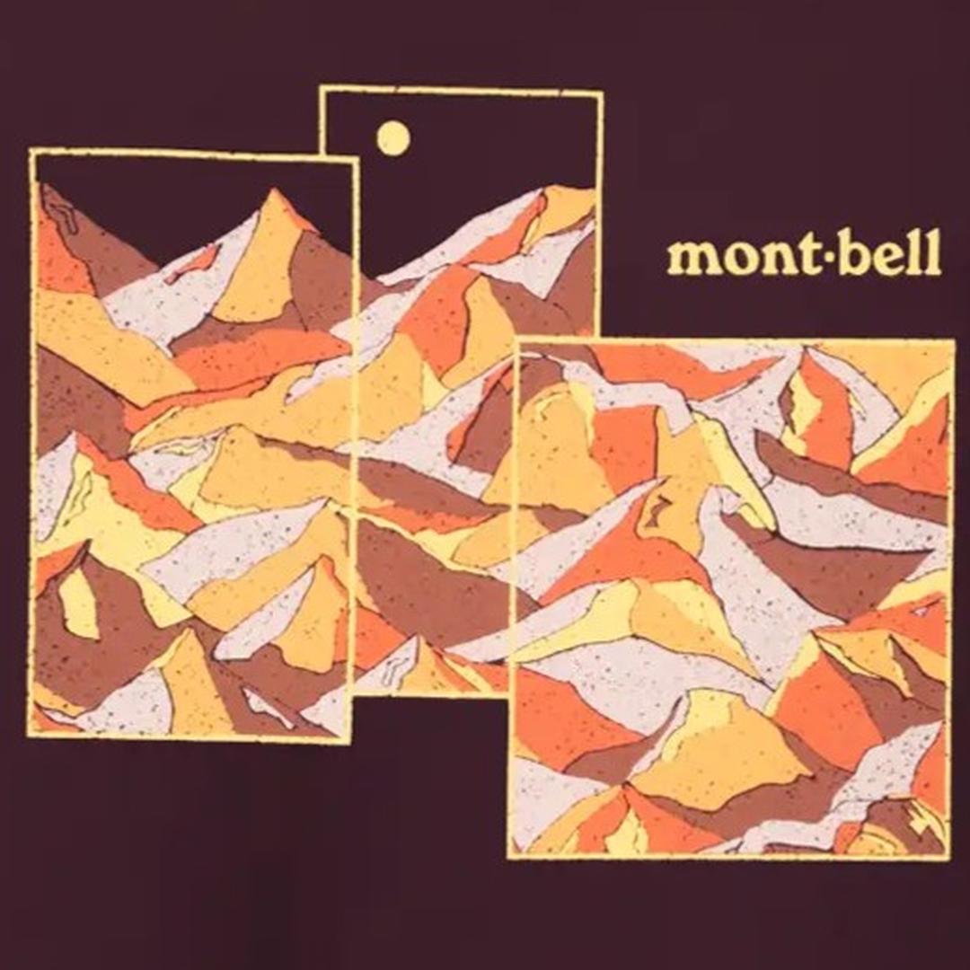 MONTBELL Pear Skin Cotton T Mountain Collage Short Sleeves Shirt