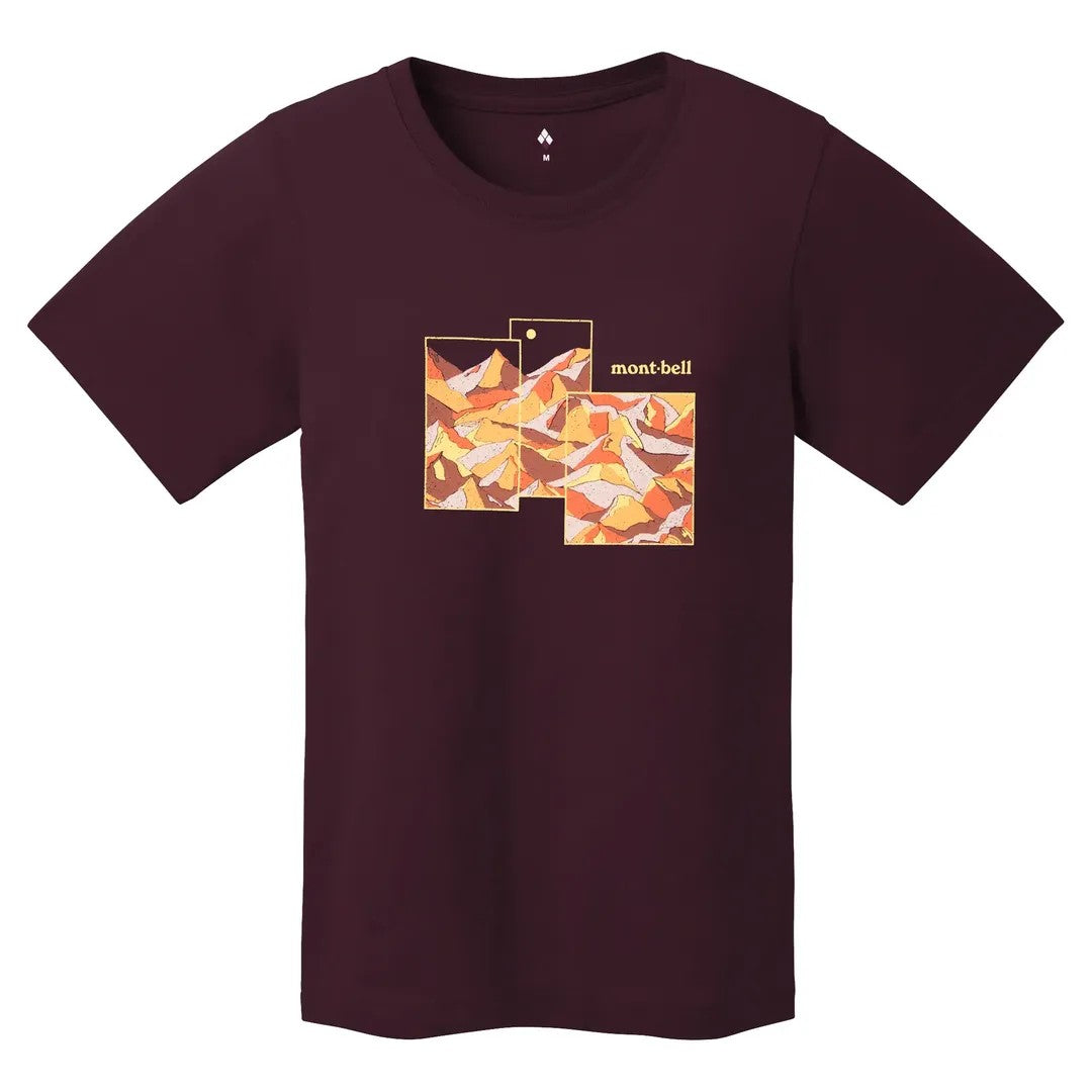 MONTBELL Pear Skin Cotton T Mountain Collage Short Sleeves Shirt
