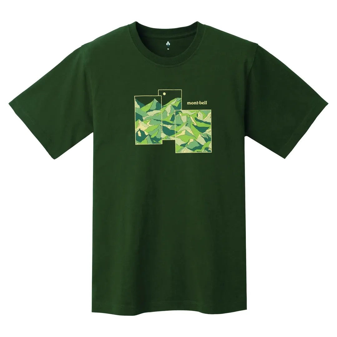 MONTBELL Pear Skin Cotton T Mountain Collage Short Sleeves Shirt