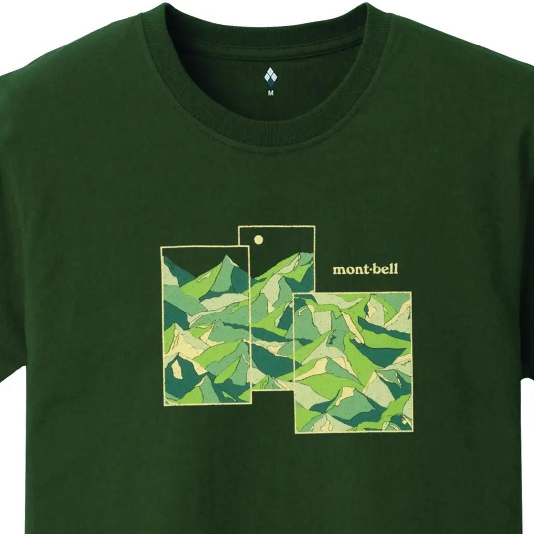 MONTBELL Pear Skin Cotton T Mountain Collage Short Sleeves Shirt